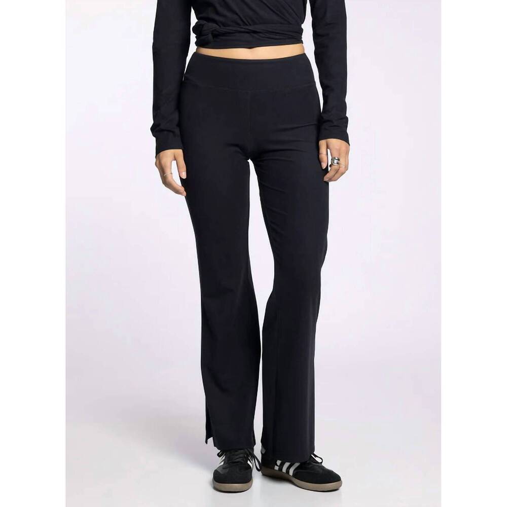 NEW THREAD & SUPPLY polina flare leg pants in black
